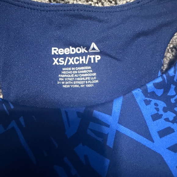 Reebok Navy and Cobalt Patterned Sports Bra - Picture 2 of 6